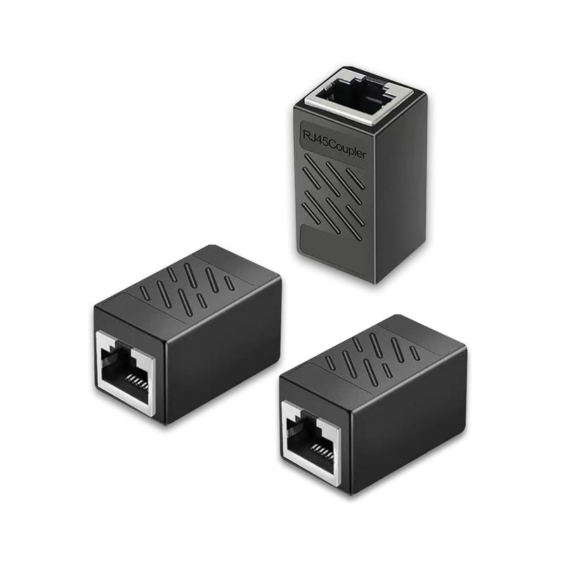 3 Pack Ethernet Coupler, Premium Gold Plated Ethernet Extender, RJ45 Coupler Female to Female for Cat7/ Cat6/ Cat5/ Cat5e Ethernet Cable