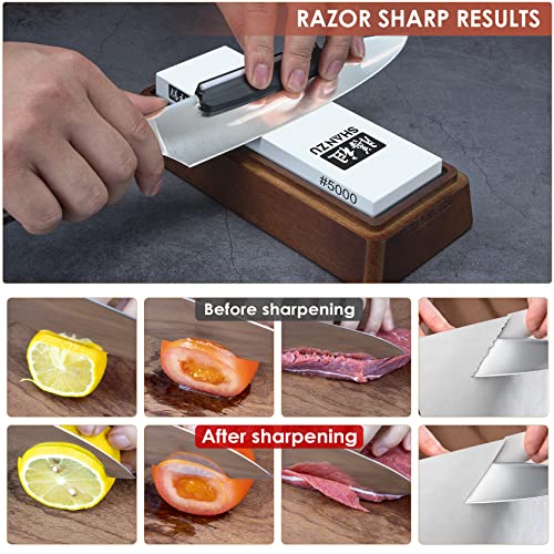 SHAN ZU 2 PCS Knife Sharpener Stone Set with Storage Box