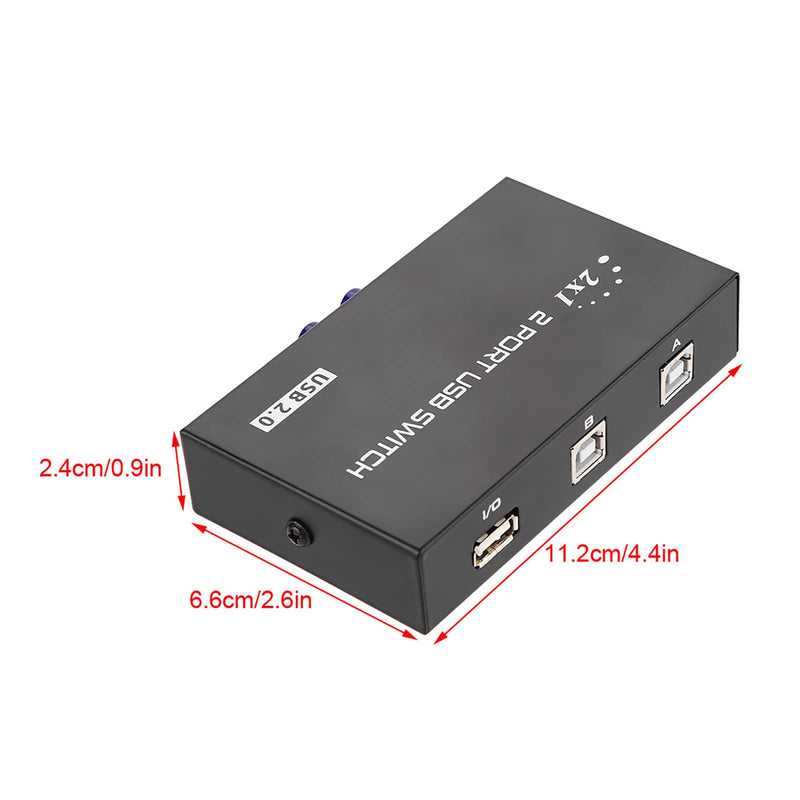 ASHATA USB 2.0 Peripheral Sharing Switch,2/4 Port USB 2.0 Manual Sharing Switch Switcher Box for PC Printer Scanner,USB Sharing Switch for 98/Me/2000/XP, for / 10 Systems(2