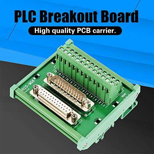 DB25 D-Sub pin header socket header, PLC breakout card circuit board connection board block interface plug for DIN rail mounting branch fuse switch-off plate connection board