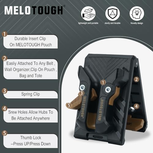 MELOTOGH 3 Pack Quick Release Belt Clip for Pouch,Drill Holster,MELOTOUGH Universal Drill Holster for Tool Belt, Heavy Duty Tool Holster with Quick Release Belt Clip