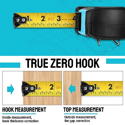 DURATECH 25FT Magnetic Double-Sided Tape Measure, Easy Read Measuring Tape 25 FT 2 Pack
