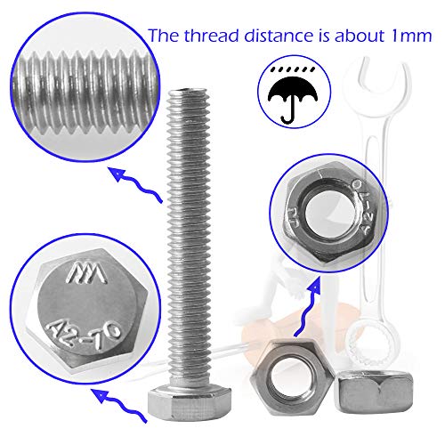 newlng M3 M4 M5 M6 Bolts and Nuts Assortment Kit 320 PCS Metric 304 Stainless Steel Hex Head Cap Screws Bolts and Nuts Assortment Set Fasteners Bolts Kit with Combination Box for Home Fixation Repairs M3456-4