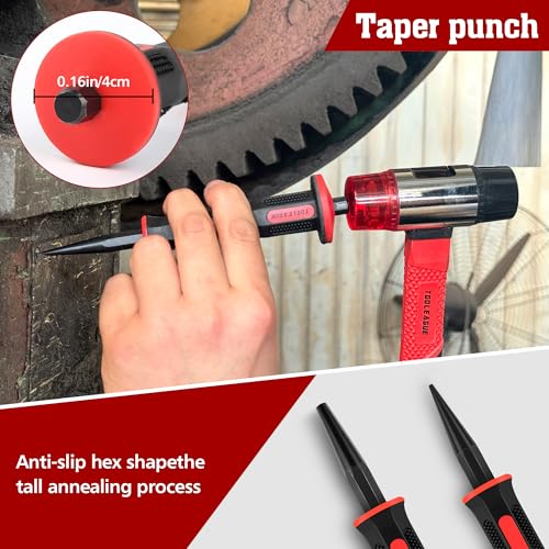 TOOLEAGUE 9Pcs Punch and Chisel Set with Hand Guard 9