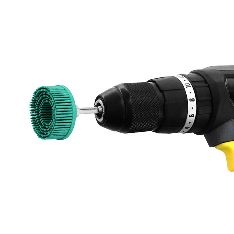 2 Inch Bristles, Grinding Brush, Polishing, 2 Inch Drill, Disc, Emery, Rubber Brush, Deburring, Polishing, Grinding Wheel for Removing Burr Grate, Green (Green)