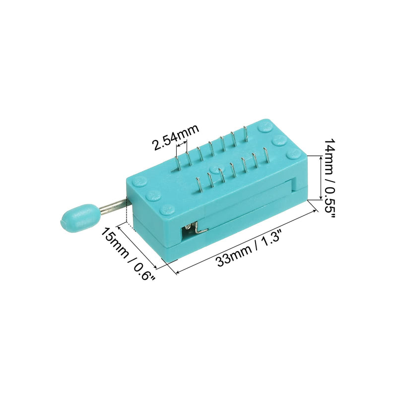 PATIKIL 2pcs. Universal IC Test ZIF Socket 14 Pin 2.54mm Pitch