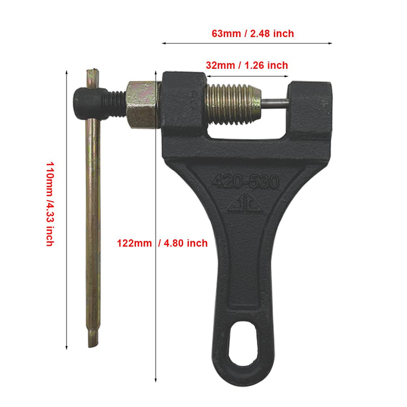 Chain Breaker Riveting Tool for Motorcycle ATV Dirt Bike Scooter Bicycle Tractor Chain Break # 420, 428, 520, 525, 528, 530