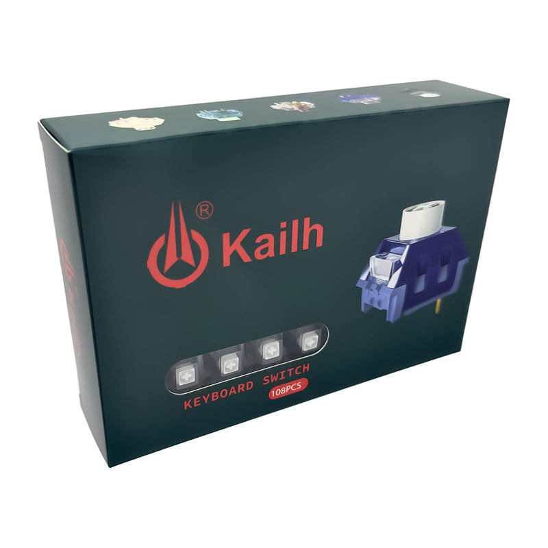 Kailh Box White Mechanical Keyboard Switches,3-Pin 45gf Clicky/Speed Typing/Gaming/Waterproof Switches(108Pcs,Kailh Box White) 108pcs