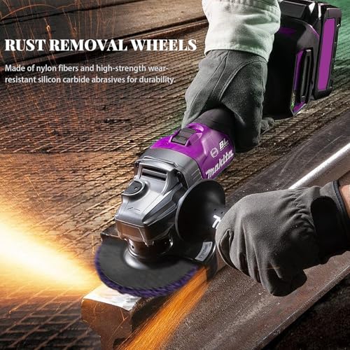CSD Disc 125 mm Coarse Cleaning Discs 7 Pieces CSD Disc 125 mm Sanding Discs for Angle Grinder Rust Removal Rust Remover for Remove Paint, Rust (Purple, 7, Medium) purple