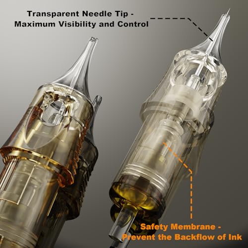 Tattoo Cartridge Needles - Pack of 20 0803RLL Professional Tattoo Needles Disposable Standard Round Liner Tattoo Accessories for Tattoo Machines