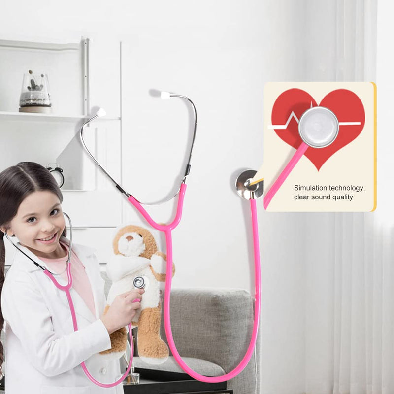Toy Stethoscope, Metal Stethoscope Children, Stethoscope, Children's Stethoscope, Analogue Stethoscope, Metal Stethoscope, Children's Toy Stethoscope, Functional Stethoscope Toy Pink Tokaneit