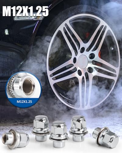 GAsupply 12x1.25 Lug Nuts, 20pcs OEM Mag Seat 13/16" Hex, 1.46" Length M12 x 1.25 1.46" Tall - Mag Seat Silver