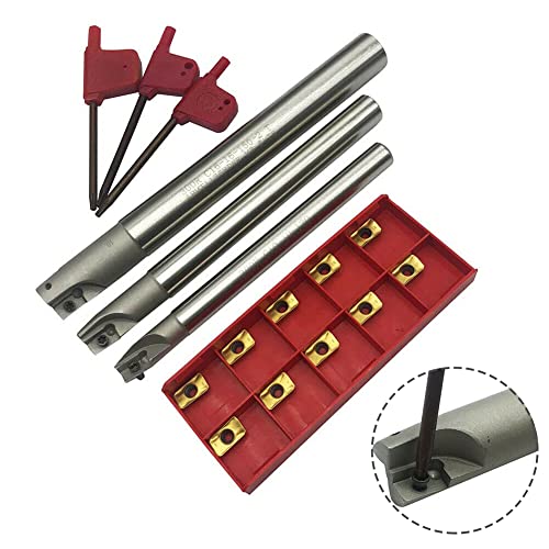 BAP 300R C10-10+C12-12+C16-16 CNC Indexable End Mill Holder Tool+10Pcs APMT1135 CNC Carbide Insert Cutter Indexable Lathe Milling Inserts Turning Tools