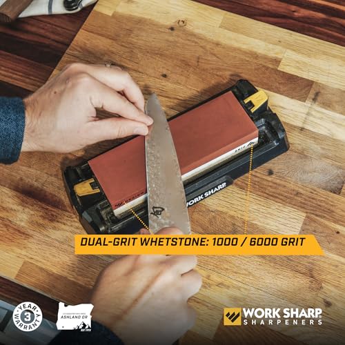Work Sharp Benchtop Whetstone Knife Sharpener - For Knives & Edged Tools - Kitchen, Pocket, & Fillet Knives 7.1" x 2.3" x 1.1"
