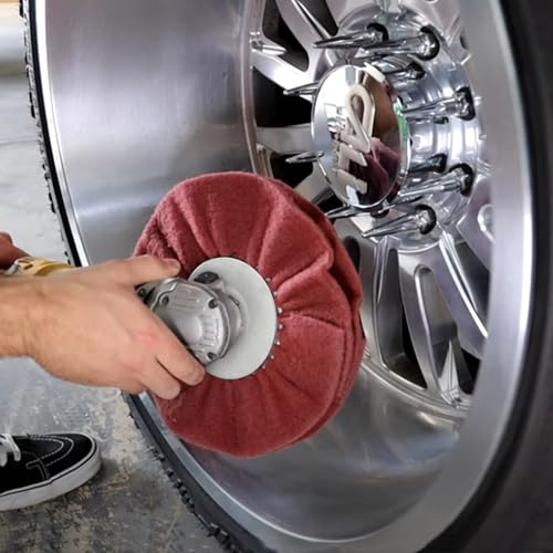 8" Non-Woven Airway Satin Buffing Wheel, 5/8" Arbor Hole | Surface Prep Wheel for Angle Grinder, Ideal for Sanding & Polishing Aluminum, Stainless Steel - 2 PCS 8"