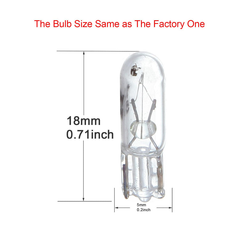 cciyu T5 17 86 206 White Halogen Light Bulb Instrument Cluster Gauge Dash Lamp 12V With Twist Lock Sockets ((Total of 40 Pcs))