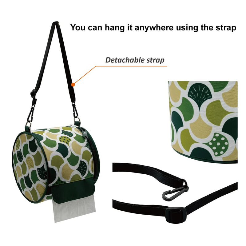 Olve Roll Tissue Case Toilet Roll Paper Holder Hanging Cover for Home Camping Hiking (Green) Green