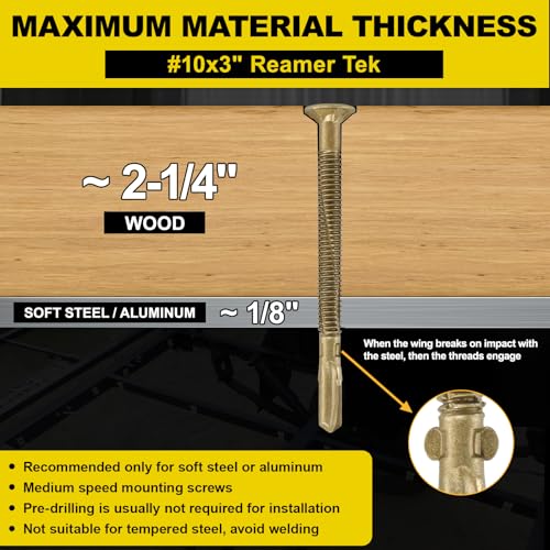 #10 x 3 Self-Tapping Trailer Deck Screws,124PcsT25 Star Bits Screws Gold #10 x 3in 124pcs