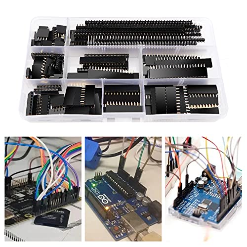 VooGenzek Pack of 130 2.54 mm Straight Single Row Stackable Socket Header, Straight Single Row Board Female Pin Header Socket Connector Strip for Arduino Stackable Shield (4/6/8/10/12/16/20/40 Pin) 4/6/8/10/12/16/20/40 pin male and female