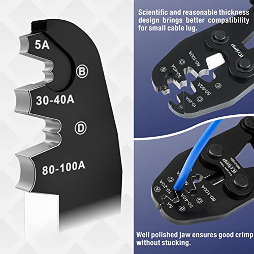 iCrimp Battery Cable Lug Crimping Tool for Open Barrel Lug for AWG 13-3 IWS-5100A