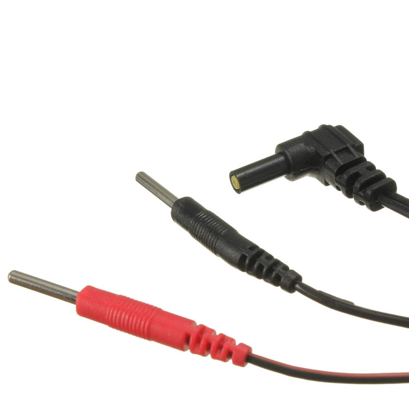 2 x 120 cm TENS Electrode Lead Wires Jack Plug Pin Connector Pack, Flexible Cable for TENS EMS Massage Devices, Replacement Connection Cable for Electrotherapy Instruments