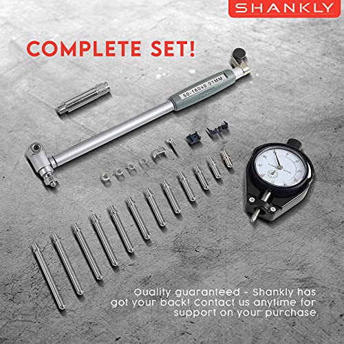 Dial Bore Gauge 0.001m, Deep Engine Hole Cylinder Measurement Inside Micrometer Gage Cylinder Tool Kit, 2m to 6m Comes with Carrying Case for Bore Measure