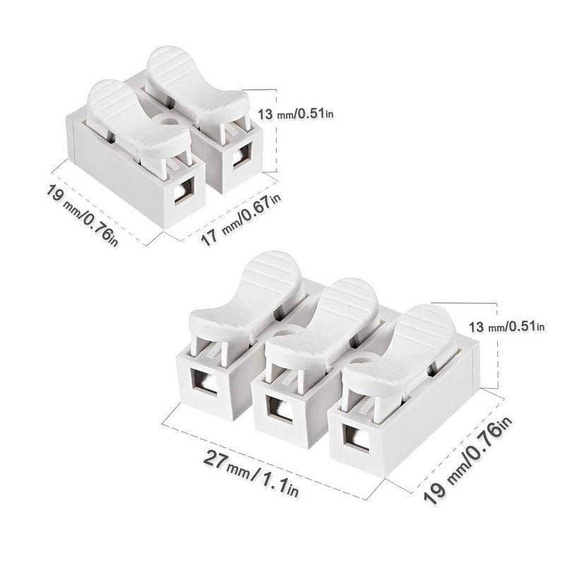 YIXISI 100 pieces Chnelle cable for connecting, 2 pins cable connector, CH2 spring connector (CH2*70, CH3*20) Ch2-80 + Ch3-20