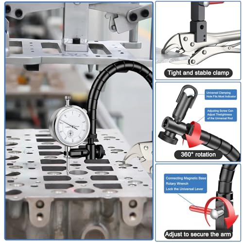 HDLNKAK Disc and Rotor/Ball Joint Gage with 0-10mm Metric Dial Indicator 0.01 mm Dial Indicator