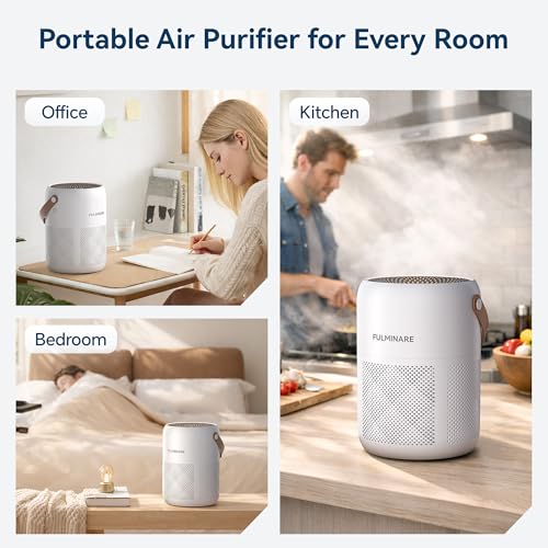FULMINARE Air Purifiers for Home Bedroom Up to 680 Ft² （White) White