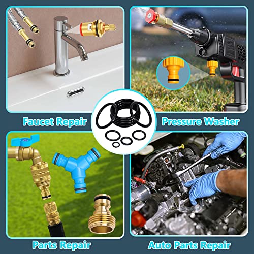 KEZE 1673 Pcs Metric O-Ring & Bevel Washer and Plumbing Flat Head Washers Assortment Kit for Faucet Automotive Hydraulic Pipe Repair