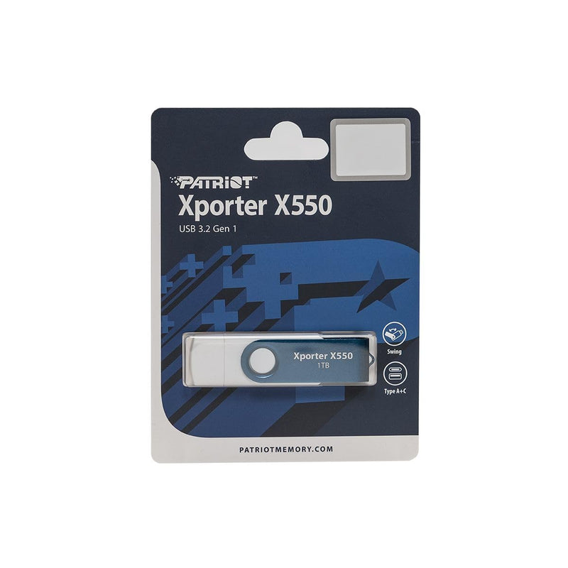 Patriot Memory XPORTER X550 1TB USB 3.2 Gen 1 Type-A+C Flash Drive - Thumb Drive - Pen Drive - PS1TX550AAD Capacity: 1TB