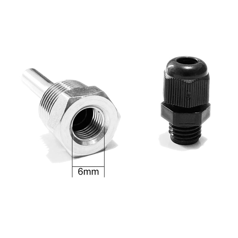 2x Tauchhülse 1/2 Zoll Edelstahl (50mm), G1/2 Gewinde für Fühler, Sensor | Robustes Schutzrohr, 6mm Innendurchmesser, passend bei Wassertank, Solaranlage & Heizung, rostfreies Mess-Zubehör