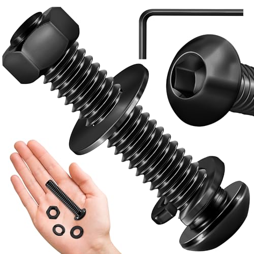 Mywish (20Sets) 1/4-20 Bolt x 1-1/4" Button Head Socket Cap Screws & 120Pcs 1/4-20 Lock Nuts, 304 (A2-70) Stainless Steel Nylon Insert Locknuts, Nuts and Bolts Assortment Kit