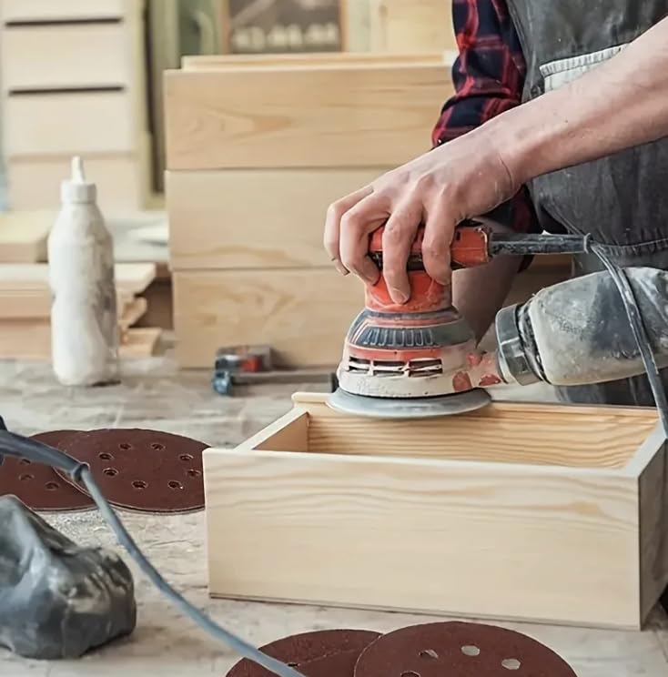 Edward Tools 150 Piece Sanding Discs Set for Orbital Sander - 5” 8 Hole Compatible with Dewalt, Bosch, Black+Decker, and More - 10 Grades - 60,80,100,120,150180, 240,320,400,600 - Round Sandpaper Pads