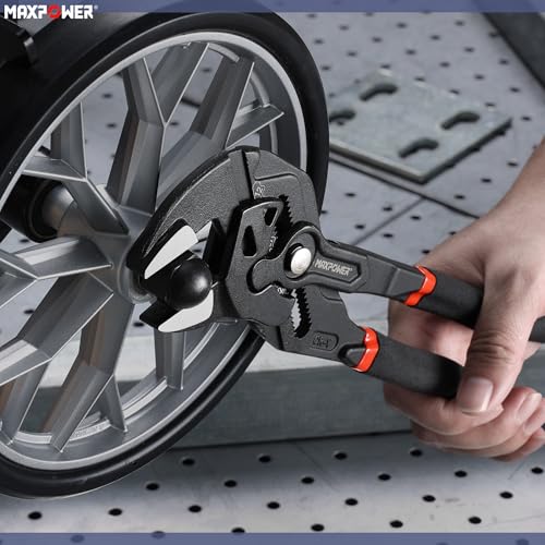 MAXPOWER 3-Pc Pliers Wrench Set, 7" 10" 12", Smooth Jaw, Push-Button Adjust 7" 10" 12"