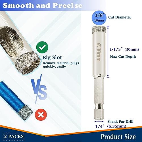 4 1/2 Inch Diamond Hole Saw + 3/8 inch Diamond Drill Bit for Glass, Porcelain Tile, Ceramics Pot, Marble and Granite