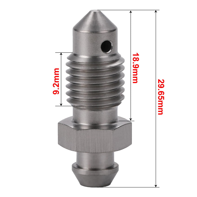 M10x1.0 Metric Stainless Steel Brake Caliper Bleeder Screw Nipple Fitting Adapter M10x1.0