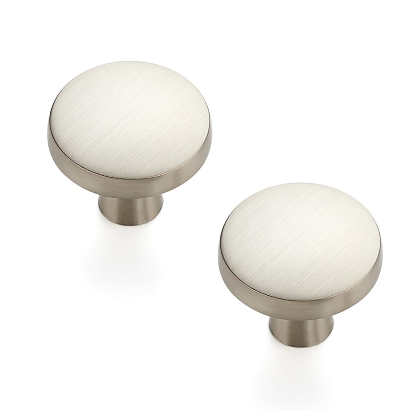 Ravinte 10 Pack Solid Single Hole Kitchen Round Cabinet Knobs Brushed Nickel Pulls Drawer Knobs Kitchen Cabinet Hardware Handles