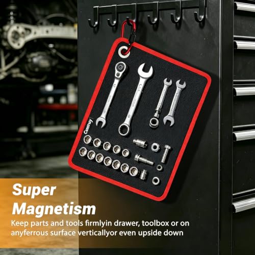 Magnet Repair Tool Kit,Magnetic Tool Mat,Wristband,Magnetic picker&Mirror Red_4PK_Mag_Set