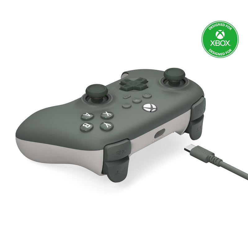 8BitDo Ultimate C Wired Controller for Xbox with Hall Effect Joysticks and Hall Triggers, RGB Lighting Fire Ring, Compatible with Xbox Series X|S, Xbox One, Windows 10/11 - Officially Licensed (Dark Green) Dark Green