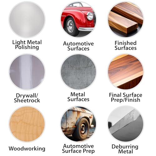 Non-Woven Surface Prep Sanding Set - Assorted 6" x 9" Hand Pads (10 Pack) and 5" Orbital Sander Discs (16 Pack)