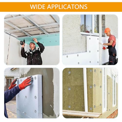 wedi Board Screws and washers, 1-1/8 Inchfoam Board Support Washer for Foam Board Fasteners Plaster washers (500pcs(Screw not Included) 500pcs(Screw not included)