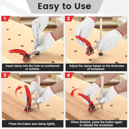 Housolution Bench Dog Clamp, 3/4 inch Dog Holes Workbench Clamp 2 Pack-19mm