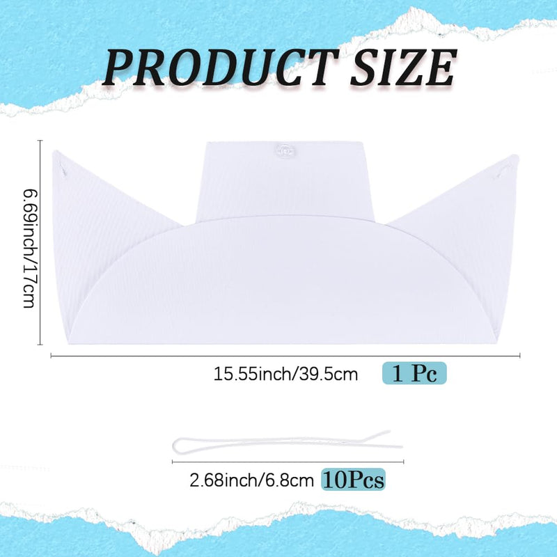 CREATCABIN Nurse Hat Headband White Nurse Cap with 10 Hairpins Female Nursing Caps Costume for Adults Cotton for Women Nursing Party Cosplay Accessories 39.5 x 17 cm