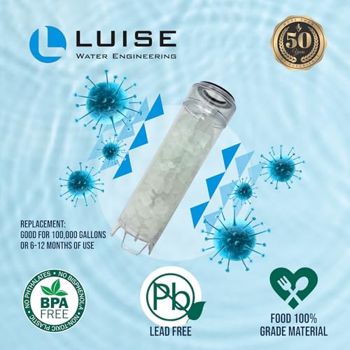 Luise 10"X2.5" Polyphosphate Hard Water Filter Cartridge, Scale Remover from Water Heater and Steamed Iron and,Salt-Free Water Softener for Shower, Sink and Whole House (L514.1000) 10"X2.5" Iron