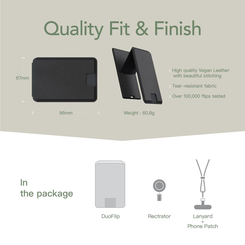 DuoFlip Flippable Magnetic ID Card Holder, MagSafe Phone Wallet with Lanyard, Compatible with MagSafe Phone Cases and iPhone 15/14/13/12, not for iPhone 13/12 mini