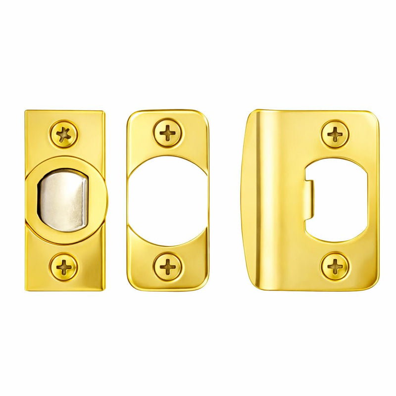 Design House 728329 Terrace 6-Way Universal Entry Door Knob and Single Cylinder Deadbolt Polished Brass Keyed Entry with Deadbolt
