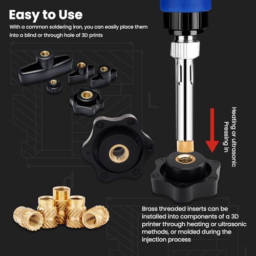 Bundle -Threaded Inserts M3+M2+M2.5+M4+M5+M6 Assortment Box(425Pcs) + Heat-Set Threaded Inserts M3x4x5mm(500pcs)- Inserts in Plastic Parts and 3D Printer Parts