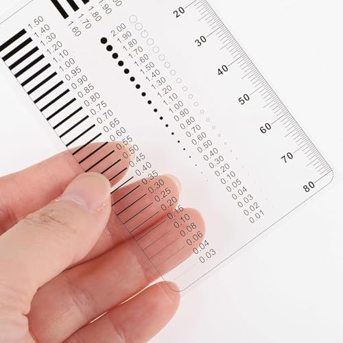Crack Ruler, Crack Width Ruler, Crack Width Gauge Set, Expert Scale Ruler, Ruler for Appraisers, Car Valuators and Craftsmen, High Precision, Easy to Use (Pack of 2)