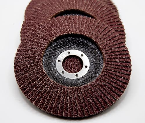 Flap Disc Set 125 mm, 4 Pieces, Grit 40/60/100/120, for Sanding Work with Angle Grinder, 22.23 mm Suitable for Many Standard Angle Grinders